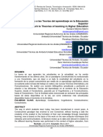 Acercamiento a las teorias del aprendizaje en la EducSuperior