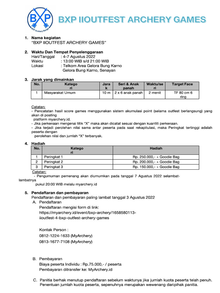 Handbook IIOUTFEST 4 BXP Outfest Archery Games 30 PDF