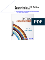 Technical Communication 12th Edition Markel Test Bank
