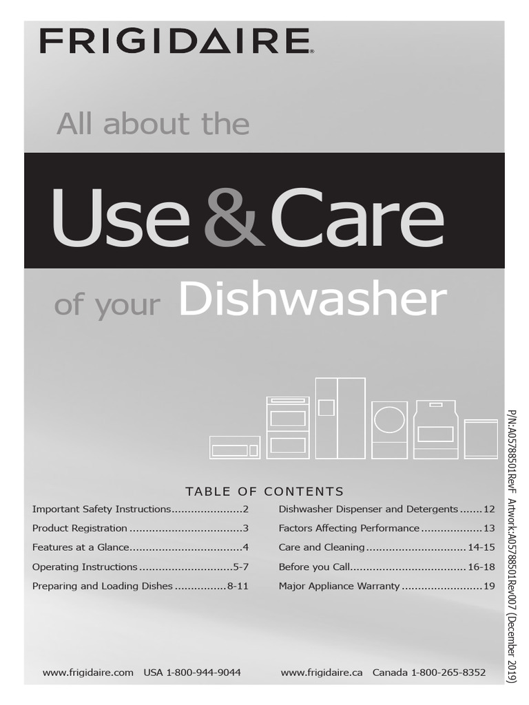 Frigidaire Dishwasher Owners Manual PDF