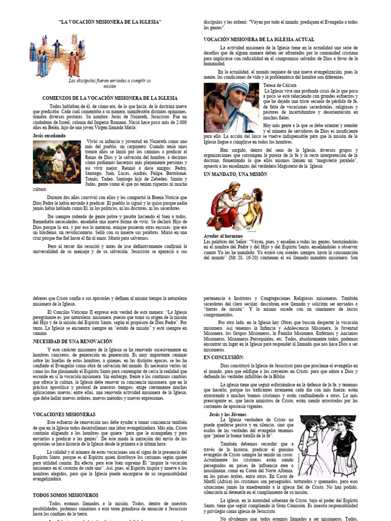 Vocación Misionera de la Iglesia | PDF | Misionero | Iglesia Católica