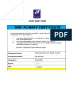 MR Disciplinary Certificate Form