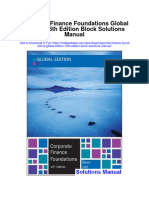 Corporate Finance Foundations Global Edition 15th Edition Block Solutions Manual