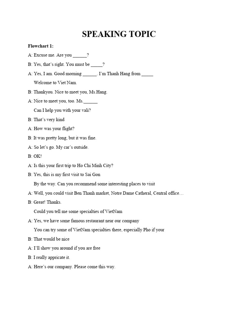 Conversational Scenarios in Vietnam | PDF | Self-Improvement