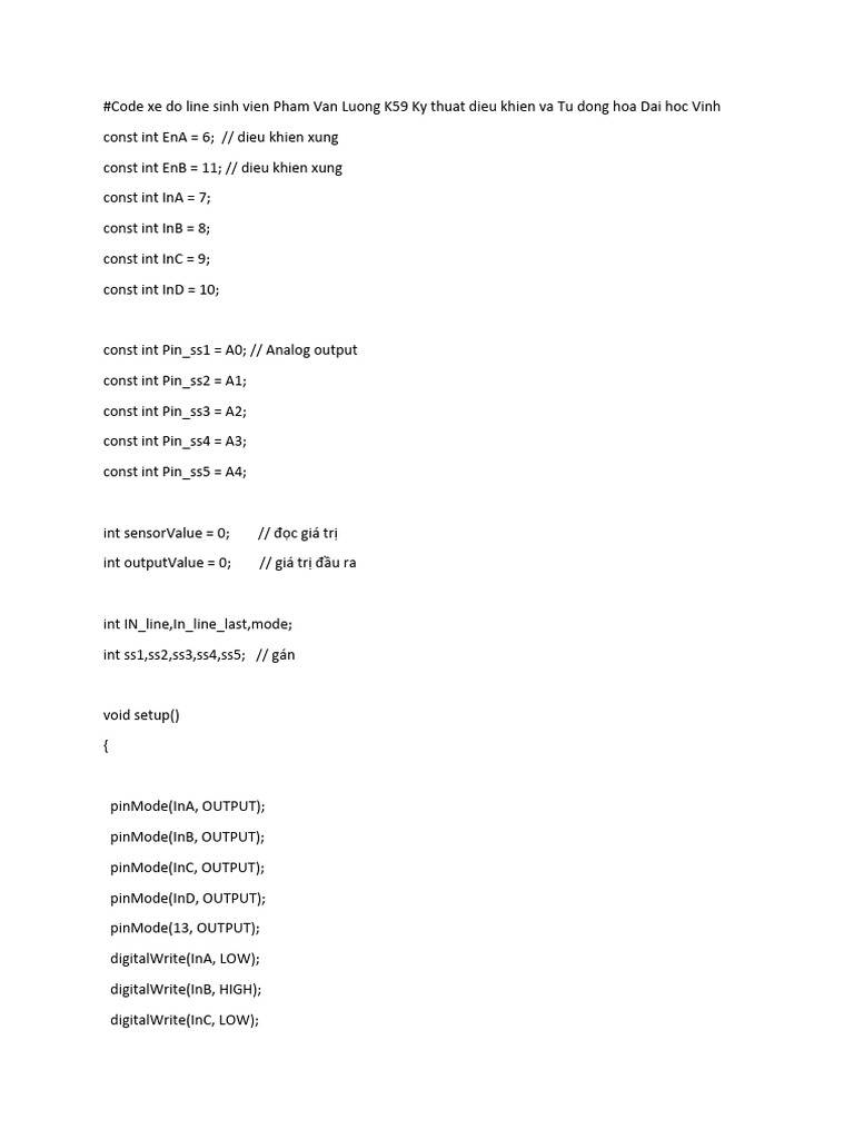Code Xe Dò Line PDF Computer Programming