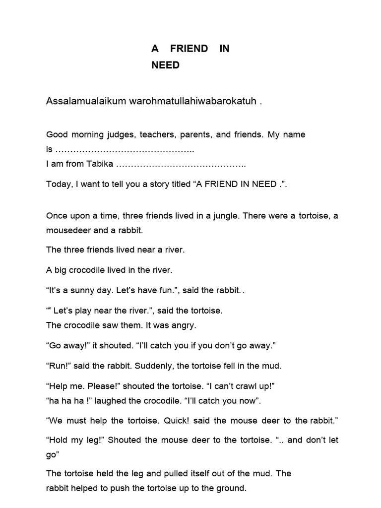 A Friend in Need | PDF