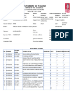 University of Nigeria: Office of The Registrar Course Registration Form SESSION: 2015-2016