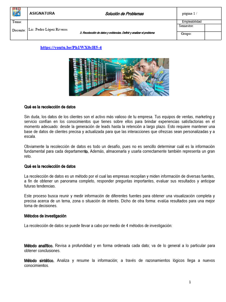 Definición y Métodos de Recolección de Datos | PDF | Cuestionario ...