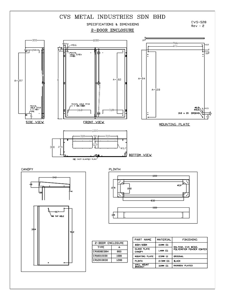 2 Door Enclosure Spec | PDF