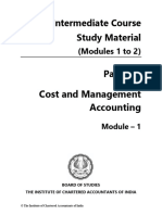 Intermediate Course Study Material Paper:: Cost and Management Accounting