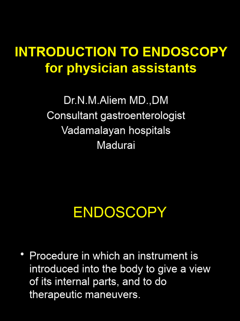 INTRODUCTION To ENDOSCOPY For Physician Assistants Class 1 PDF