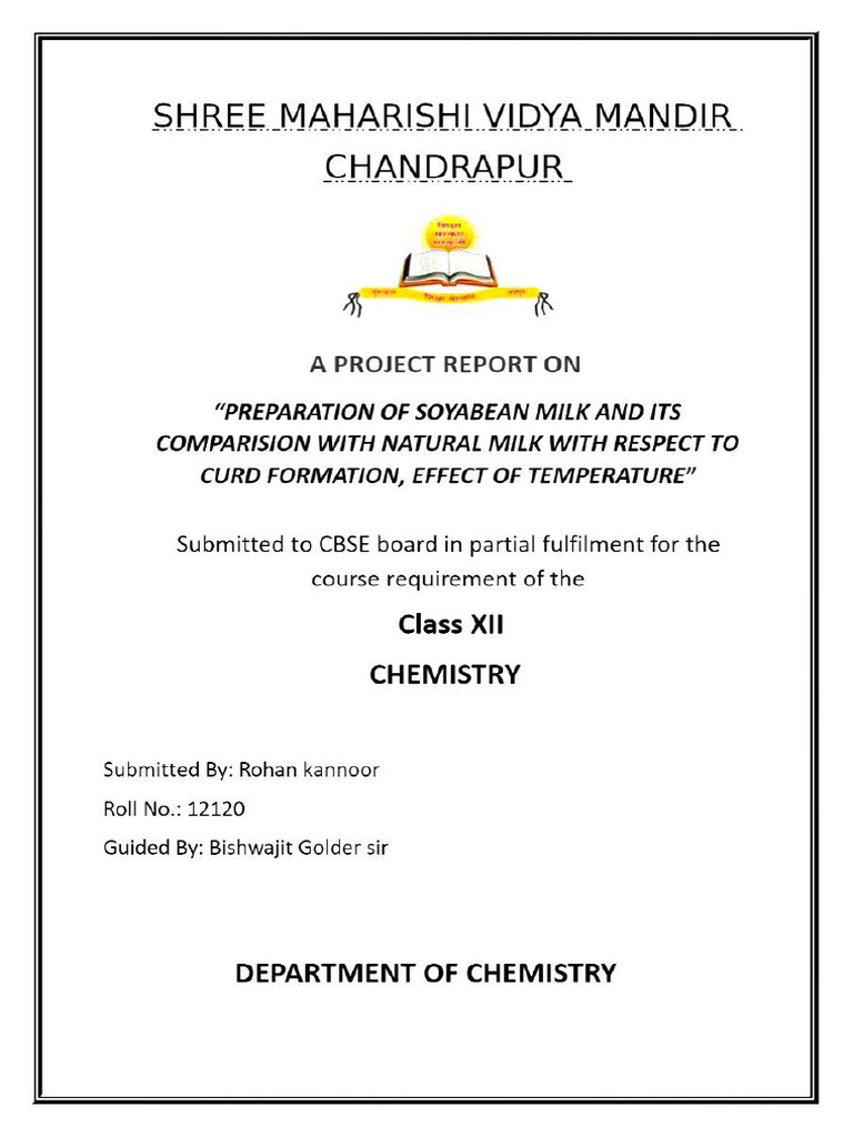 CBSE XII Chemistry Project | PDF