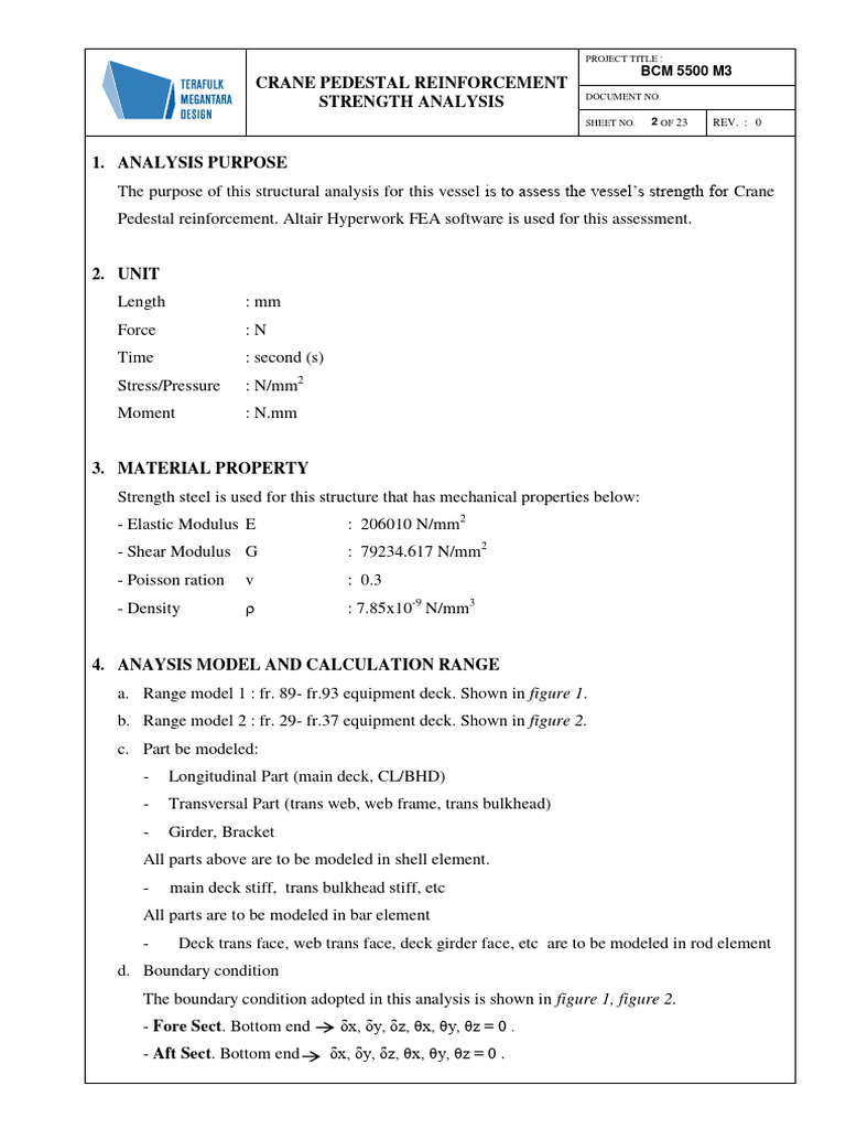 Crane Pedestal Strength Analysis | PDF
