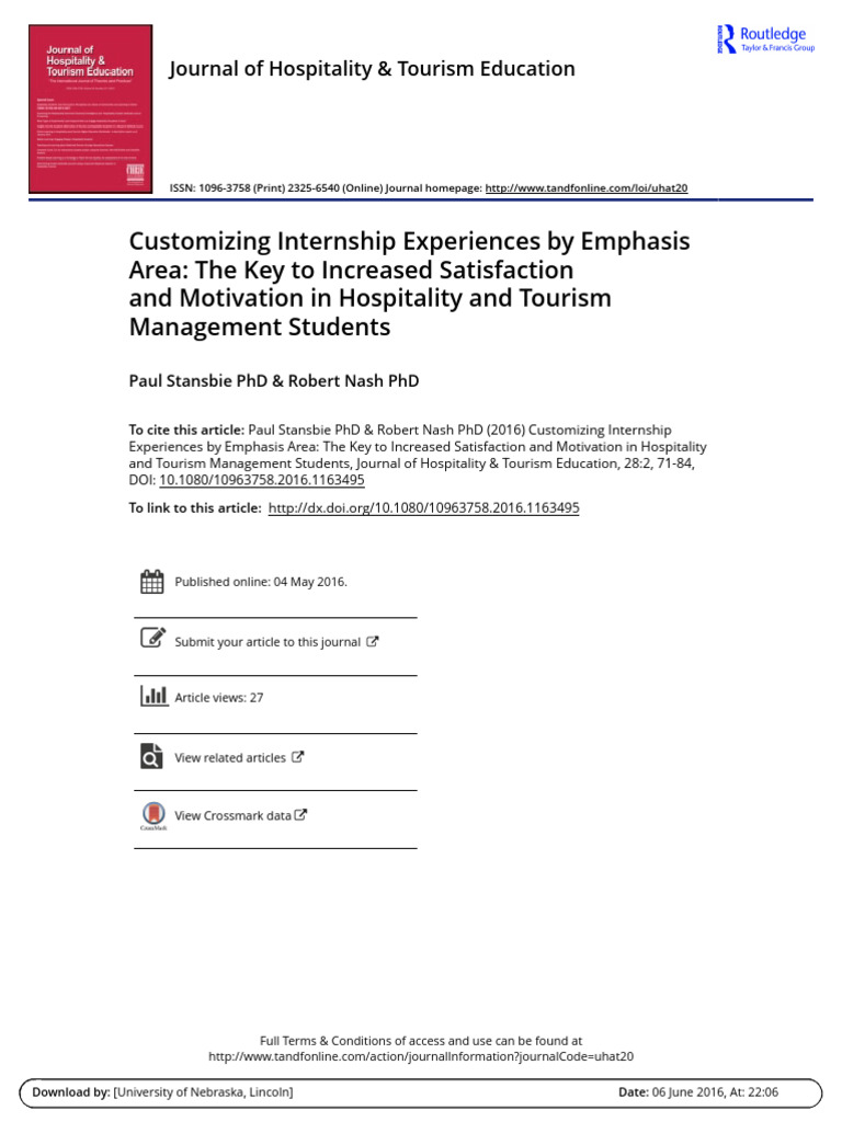 Customizing Internship Experiences by Emphasis Area The Key To Increased Satisfaction and