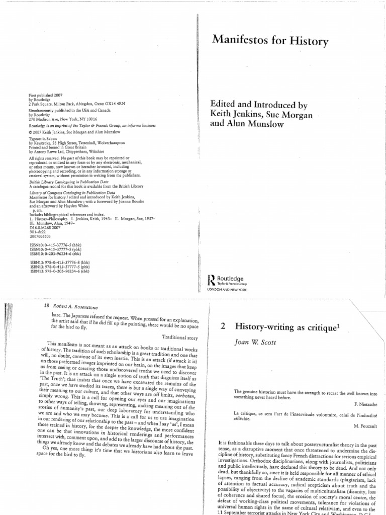 Joan Scott History Writing As Critique 2007 PDF