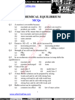 CHEMICAL EQUILIBRIUM MCQs