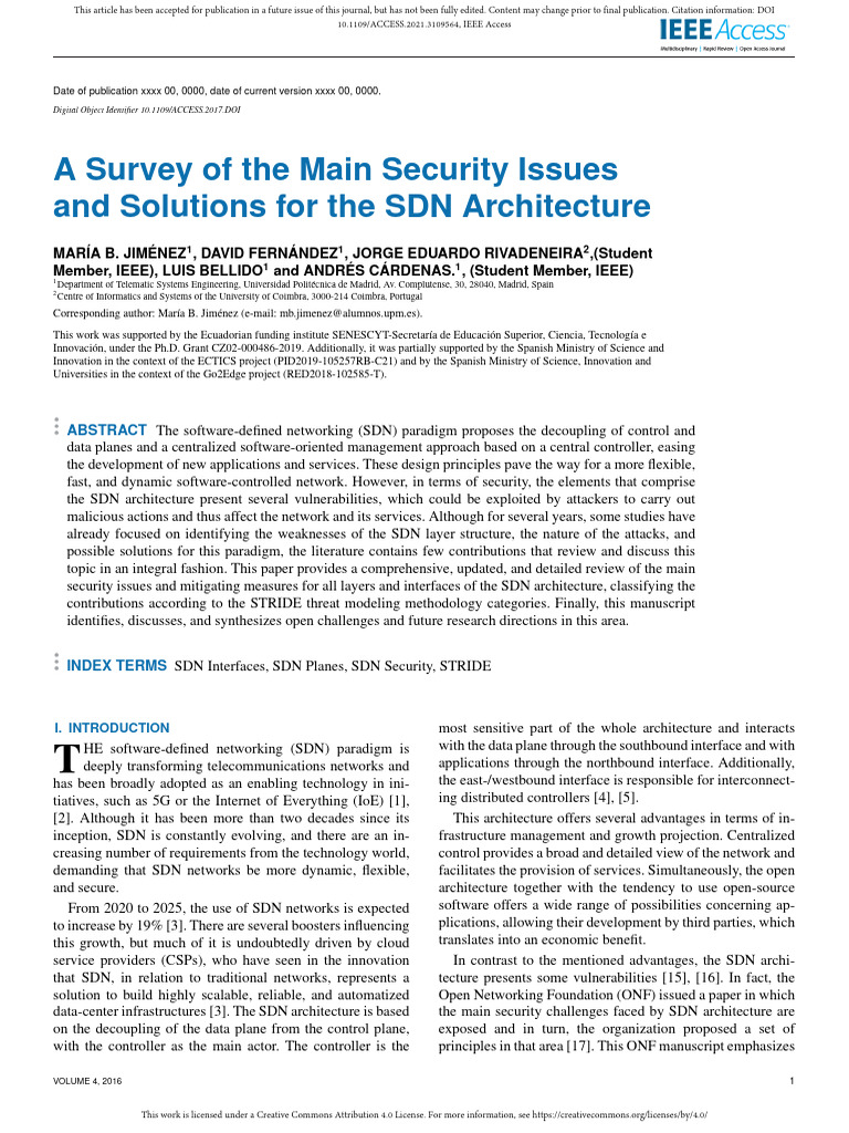 SDN Security Challenges & Solutions | PDF | Security | Computer Security