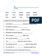 Grammar Worksheet Grade 2 Adjectives Sentences 2
