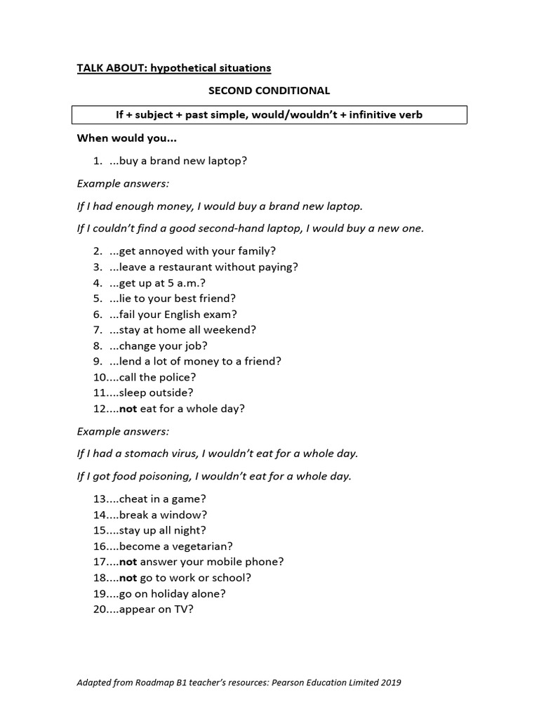 6a Talk About Hypothetical Situations Pdf
