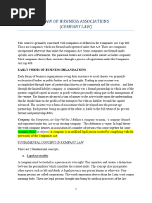 Company Law Notes Kenya