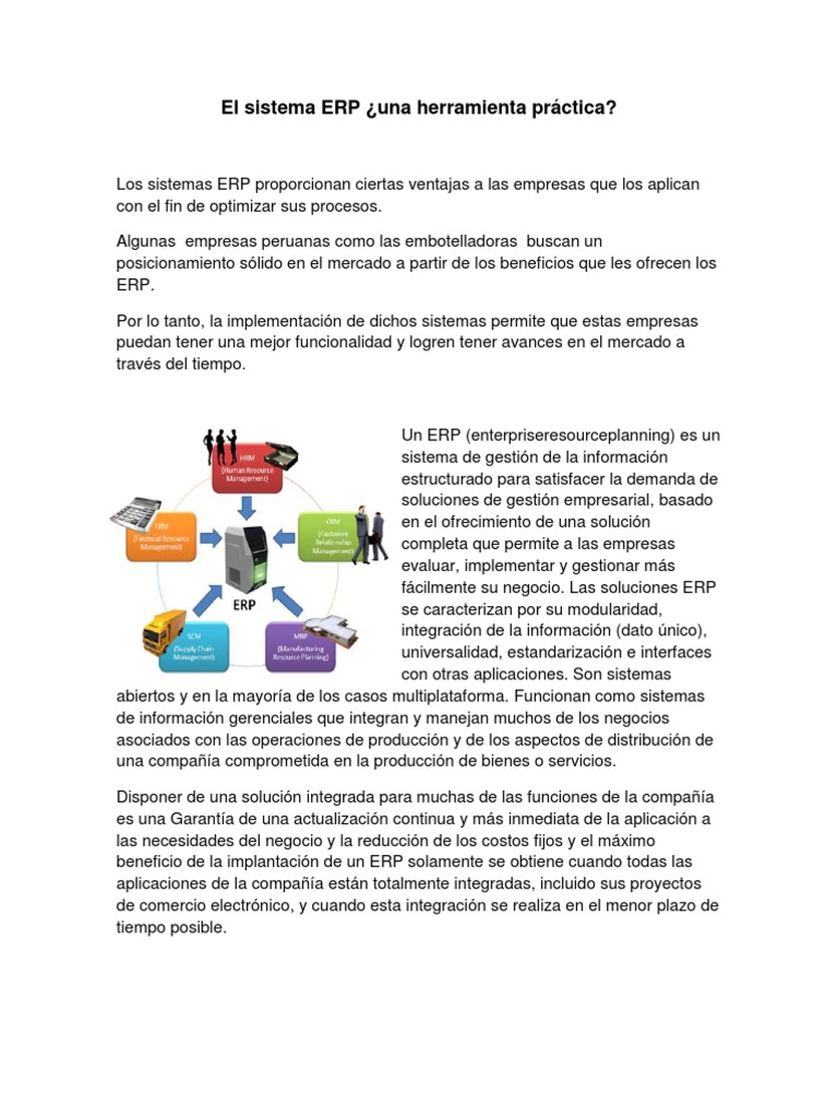 ERP: Ventajas para empresas peruanas | PDF | Planificación de recursos ...