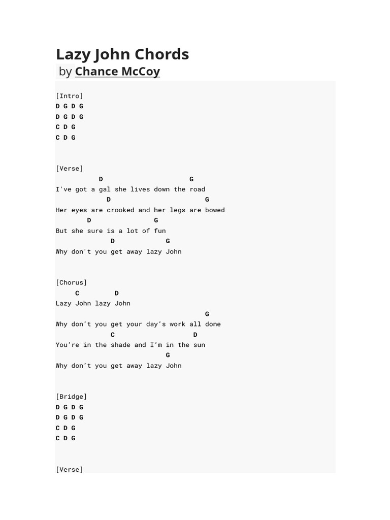 The Lazy Chords