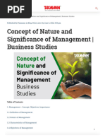 Concept of Nature and Significance of Management - Business Studies