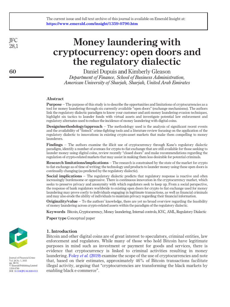 Cryptocurrency Money Laundering Tactics | PDF | Cryptocurrency | Money  Laundering