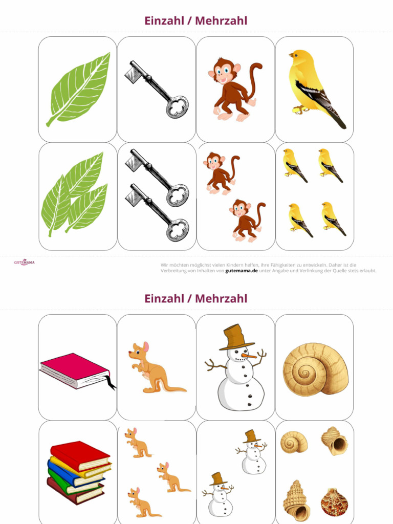Einzahl Mehrzahl Ubungen Pdf
