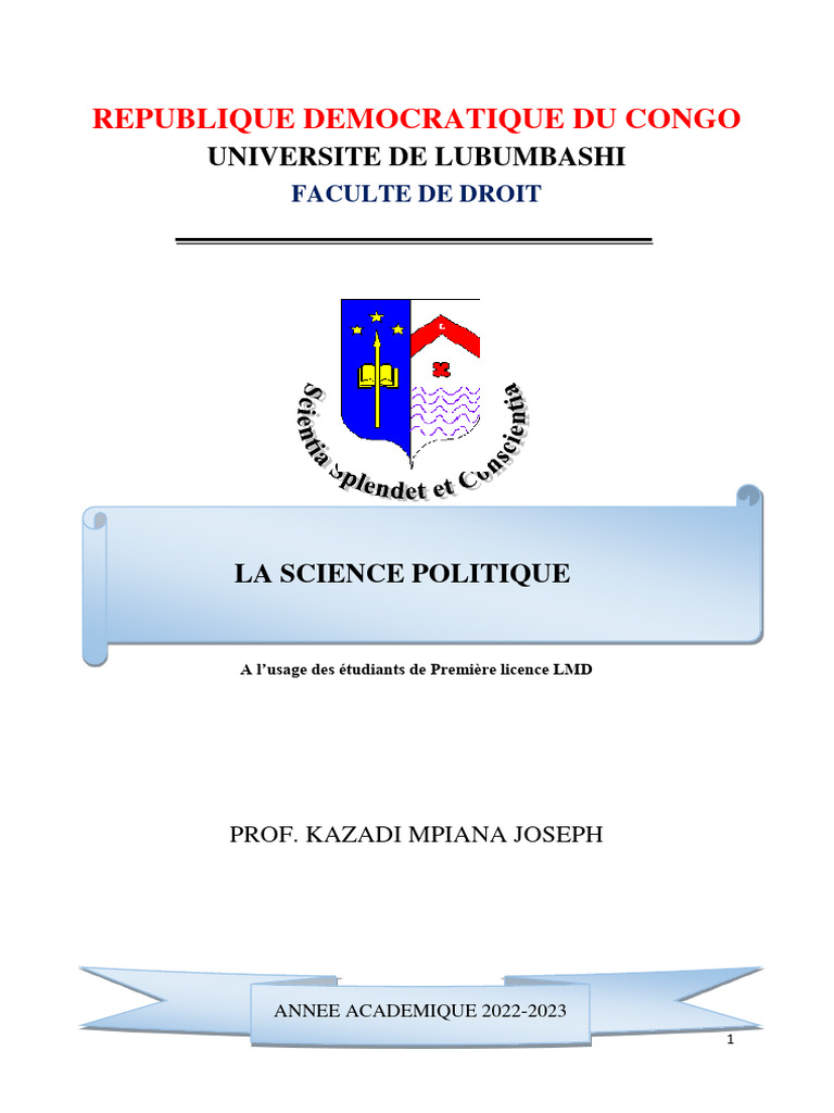 Cours de Science Politique L1 UNILU | PDF | Science | Genre grammatical