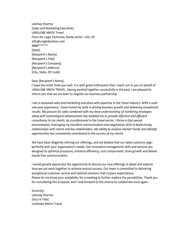 Letter Format Demo PDF