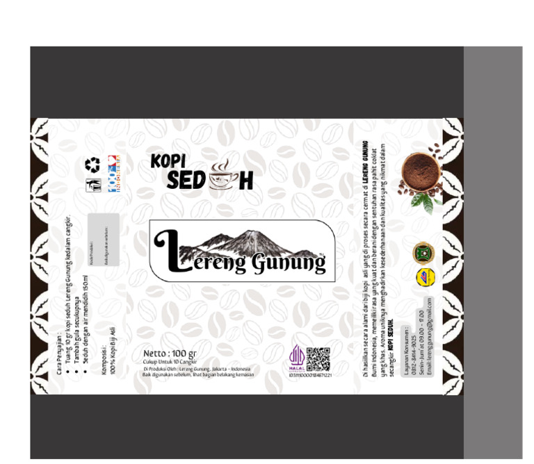 Desain Kemasan Kopi Seduh (Lereng Gunung) | PDF