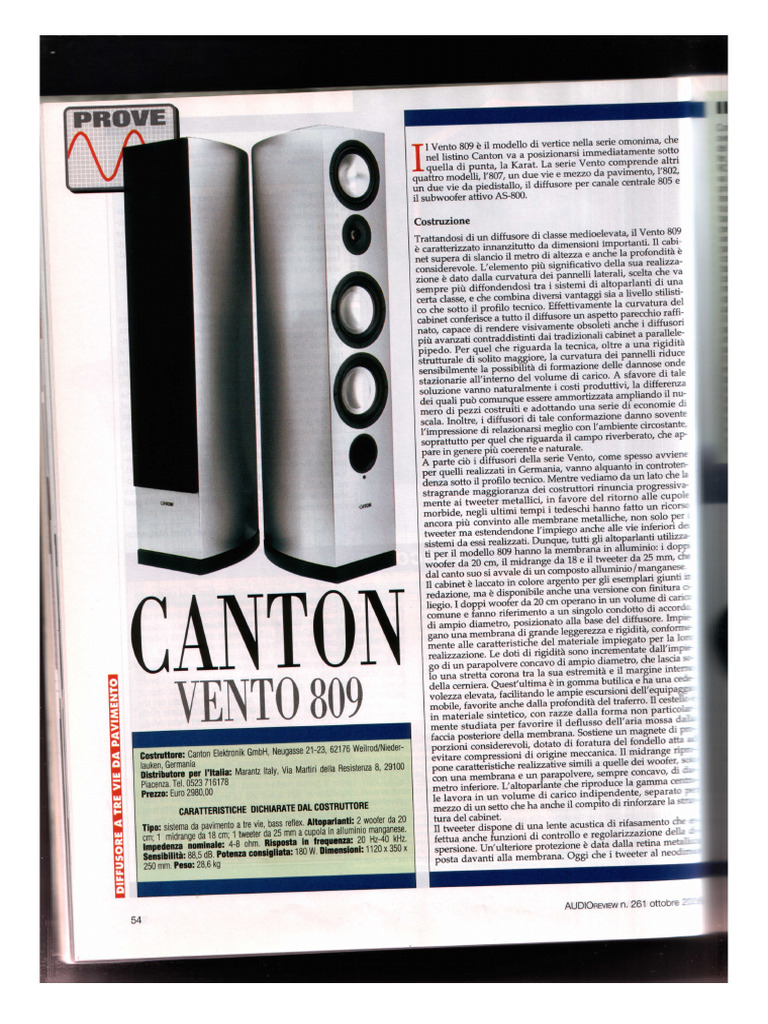 Canton - Vento 809 | PDF