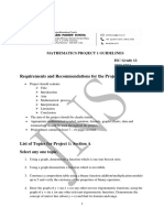 Grade 12 Mathematics Board Project 1 Details 2023-2024