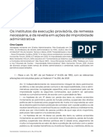 Os Instituto Da Execução Provisória, Da Remessa Necessária e Da Revelia em Ações de Improbidade Administrativa