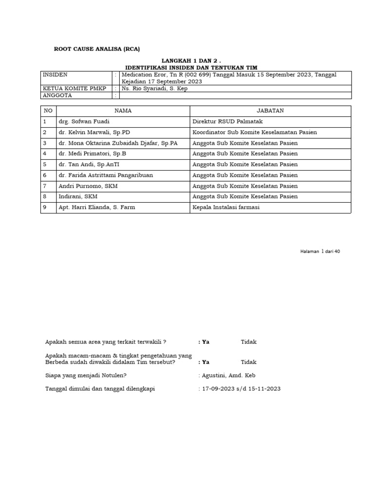 Laporan Insiden Keselamatan Rca | PDF