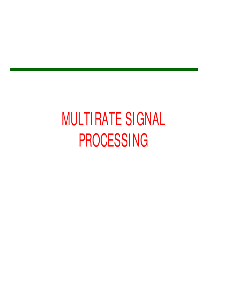 Handout Multirate PDF Sampling (Signal Processing) Spectral Density