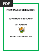 Grade 8 and 9 Item Banks For Revision