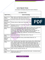 List of Sports Terms