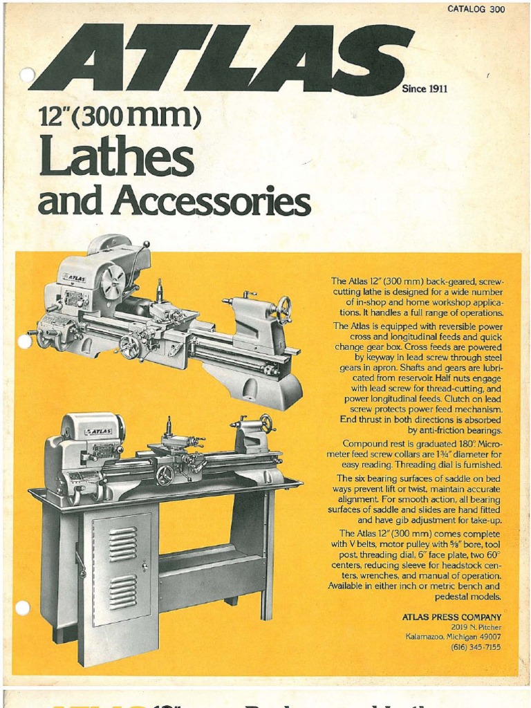 Atlas 12-36 Lathe Catalog | PDF