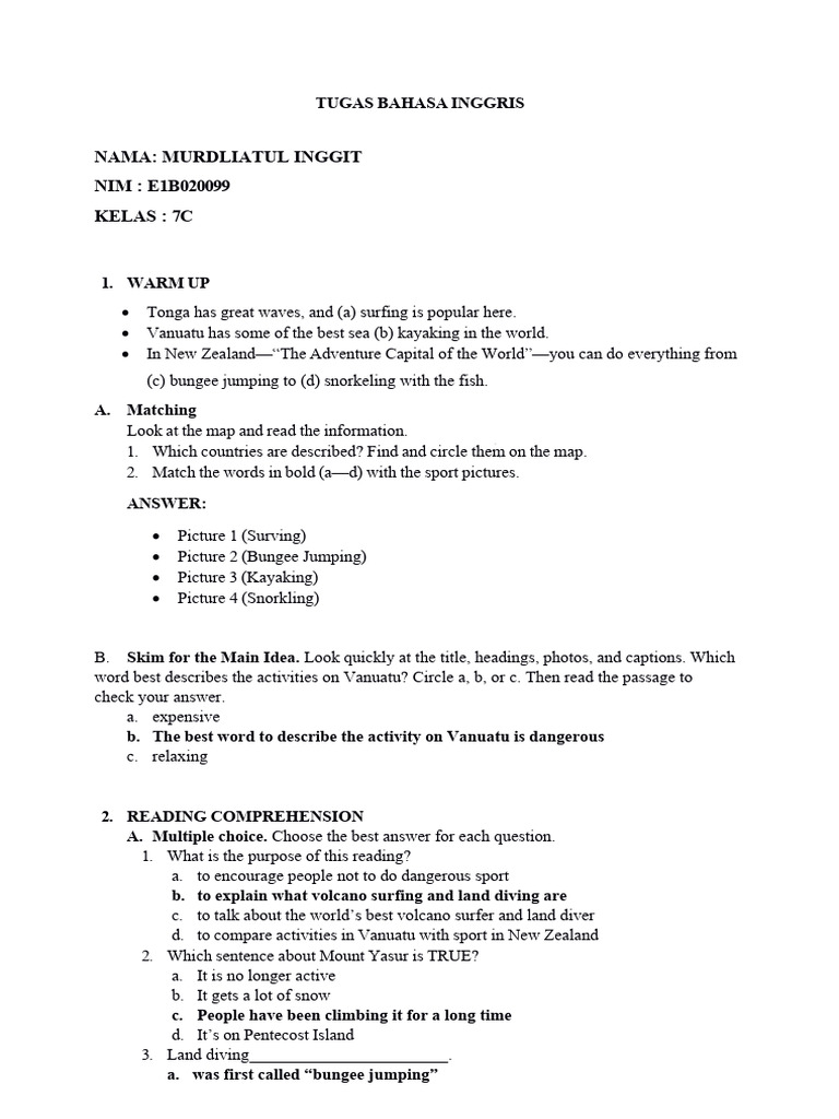 Tugas English For Civic - Murdliatul Inggit - E1b020099 - 7C 2 | PDF | Art