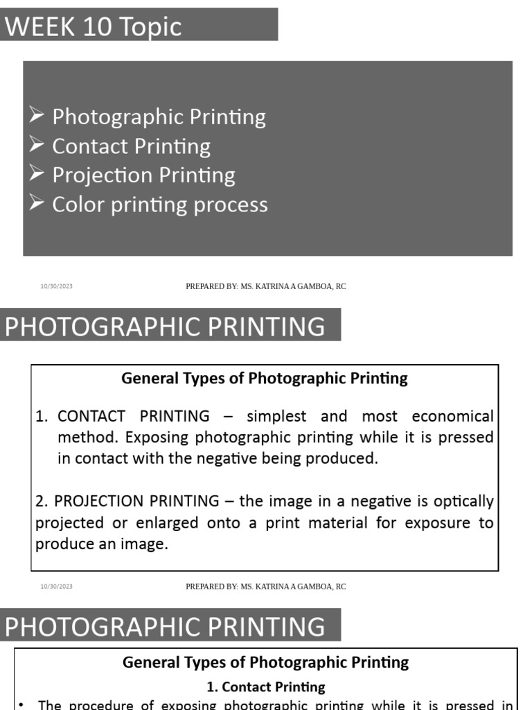Understanding Contact Printing Techniques | PDF | Exposure (Photography ...