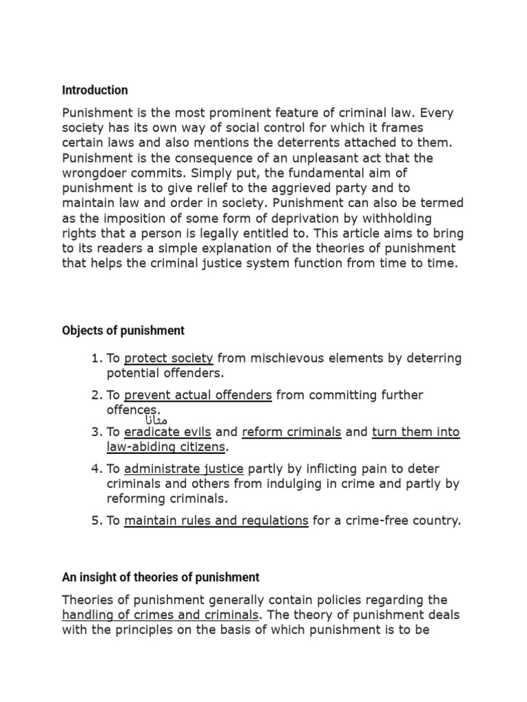 Theories of punishment pdf punishments crimes