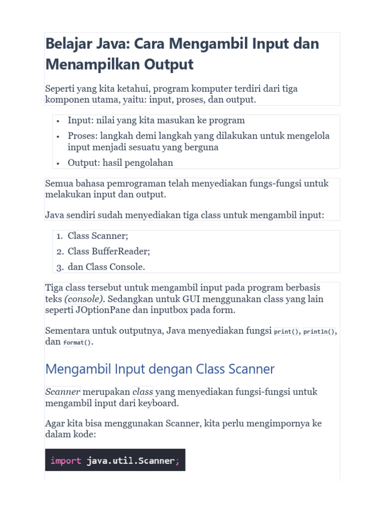 03 - Mengambil Input Dan Menampilkan Output | PDF