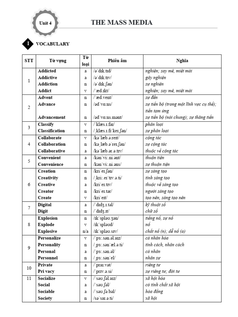 Unit 4 - The Mass Media | PDF