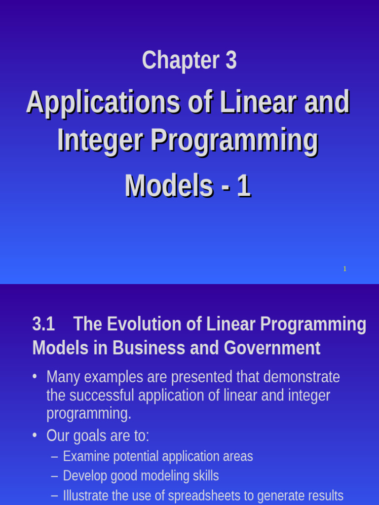 Linear & Integer Programming Applications | PDF | Gasoline | Linear ...