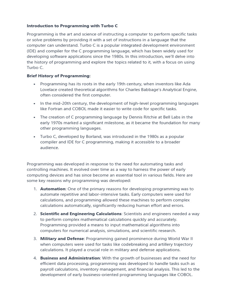 Grade 10 1. Introduction To Programming | PDF