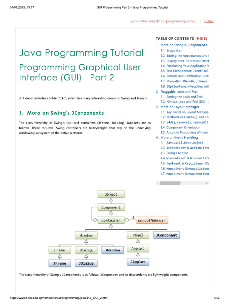 Java J Component | PDF