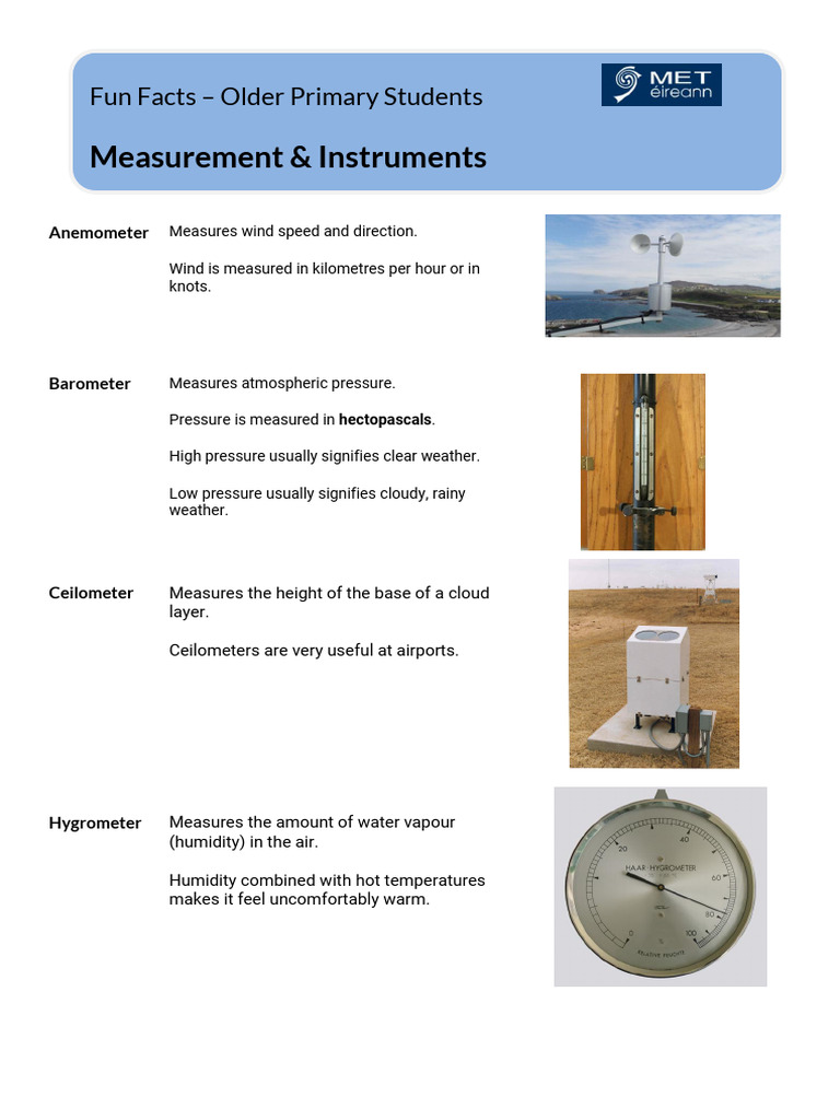 Weather Measurement Instruments Guide | PDF | Science & Mathematics