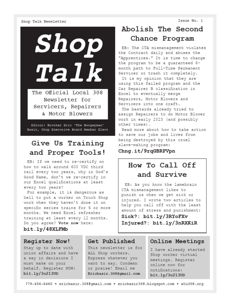 Local 308 Shop Talk: Union Updates & Actions | PDF | Business